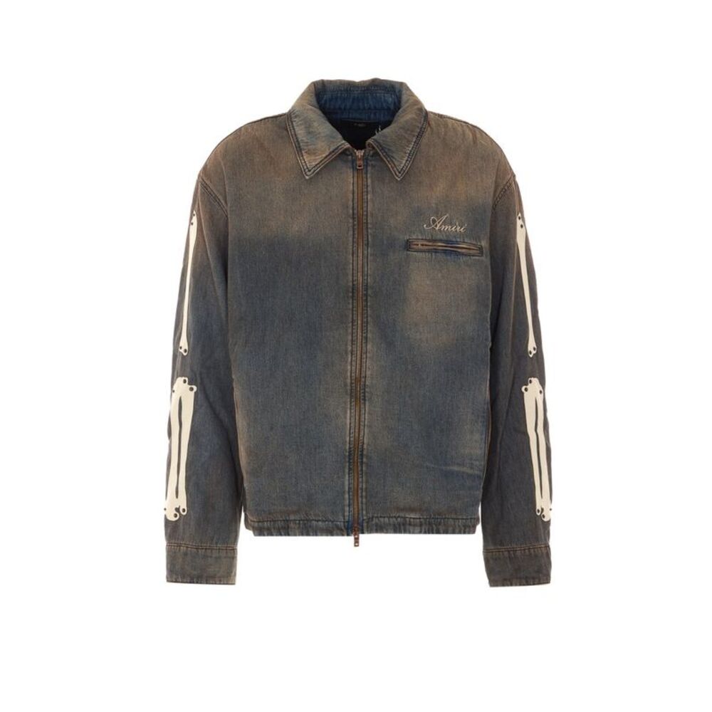 Amiri Men Lea Bones Denim Jacket